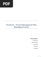 Facebook - Project Management Plan Managing Projects