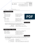 Calendar Notes For 2012: Advent/Christmas