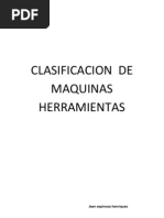 Clasificacion de Maquinas Herramientas