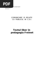 Textul Liber in Pedagogia Freinet - in CDI (Pe Scurt)