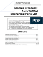 Panasonic Broadcast AG-DVX100A Mechanical Parts List