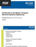 Ms Ese: Introduction To The Master S Program Electrical Systems Engineering