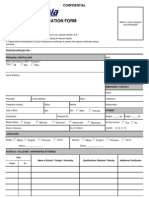 Employment Application Form: Instruction