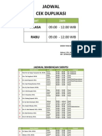 Jadwal Cek Duplikasi: Hari Jam