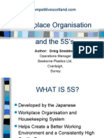 Workplace Organisation and The 5S's: Author: Greig Sneddon