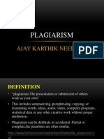 Plagiarism: Ajay Karthik Neelam