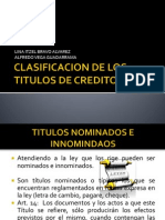 Clasificacion de Los Titulos de Credito