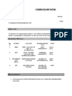 Curriculum Vitae: 1. Participated in Paper Presentation at St. Martins Engineering