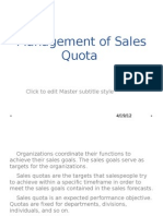 Management of Sales Quota