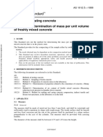 As 1012.5-1999 Methods of Testing Concrete Determination of Mass Per Unit Volume of Freshly Mixed Concrete