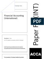 Financial Accounting (International) : Fundamentals Pilot Paper - Knowledge Module