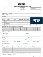 Industrial Training Registration Form