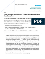 Foam Properties and Detergent Abilities of The Saponins From