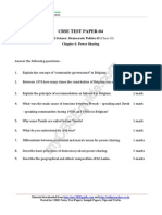 10 Social Science Civics Power Sharing Test 4