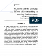 The Laptop and The Lecture The Effects of Multitasking in Learning Environments