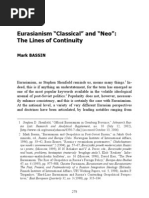 Eurasianism "Classical" and "Neo": The Lines of Continuity: Mark Bassin