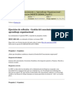 Gestión Del Conocimiento y Aprendizaje Organizacional EJ REFLEXION