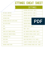 Cut Settings Cheat Sheet