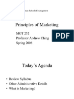 Principles of Marketing: MGT 252 Professor Andrew Ching Spring 2008