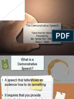 The Demonstrative Speech: Taken From The Internet Presented by