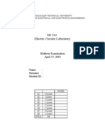 EE 214 Electric Circuits Laboratory: Midterm Examination April 15, 2002