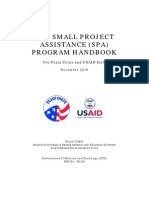 Peace Corps USAID The Small Project Assistance (SPA) Program Handbook - November 2010 - OOPTS Partnership Development Unit