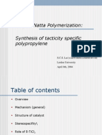 Ziegler-Natta Polymerization: Synthesis of Tacticity Specific Polypropylene