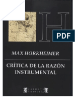 HORKHEIMER (1947) - Crítica de La Razón Instrumental