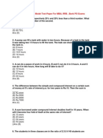 Mathematical Aptitude Model Test Paper For MBA