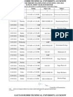 Schedule For Theory Examination (Even Sem.) - 2011-2012 B.Tech., First Year-Ii Semester