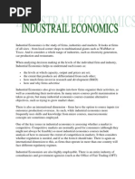 Industrial Economics Is The Study of Firms