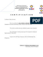 Certification of Graduate