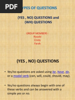 Types of Questions: (Yes, No) Questions and (WH) Questions