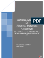 Advance Analysis of Financial Statement Assignment