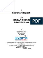 A Seminar Report ON Radar Signal Processing: by Geeta Kumari B.Tech (EC) 6 SEM