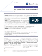 A Chemical Spread Sheet in Microsoft Excel