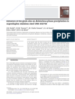 Influence of The Grain Size On Deleterious Phase Precipitation in Superduplex Stainless Steel UNS S32750