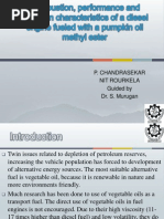 Combustion, Performance and Emission Characteristics of A Diesel Engine Fueled With A Pumpkin Oil Methyl Ester