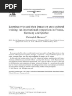 Learning Styles and Their Impact On Cross-Cultural Training: An International Comparison in France, Germany and Quebec