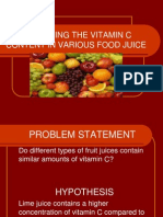 Determing The Vitamin C Content in Various Food