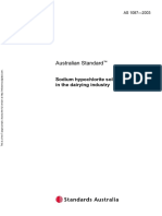 As 1087-2003 Sodium Hypochlorite Solutions For Use in The Dairying Industry