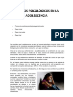 Cambios Psicológicos en La Adolescencia