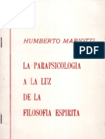 MARIOTTI Humberto - La Parapsicologia A La Luz de La Filosofia Espirita - PENSE