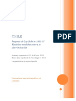 Chile. Ley Que Establece Medidas Contra La Discriminación. 2012