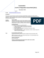 Eco No Metrics Course Outline