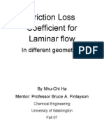 Friction Loss Coefficient For Laminar Flow: in Different Geometries