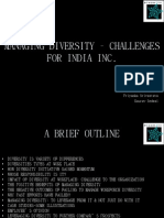 Managing Diversity - Challenges For India Inc.: Anurag Gautam Priyanka Srivastava Gaurav Sedwal