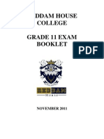 Grade 11 Exam Booklet Nov 2011