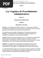 Ley Orgánica de Procedimientos Administrativos - Legislación