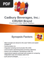 Cadbury Beverages, Inc V3a Rae